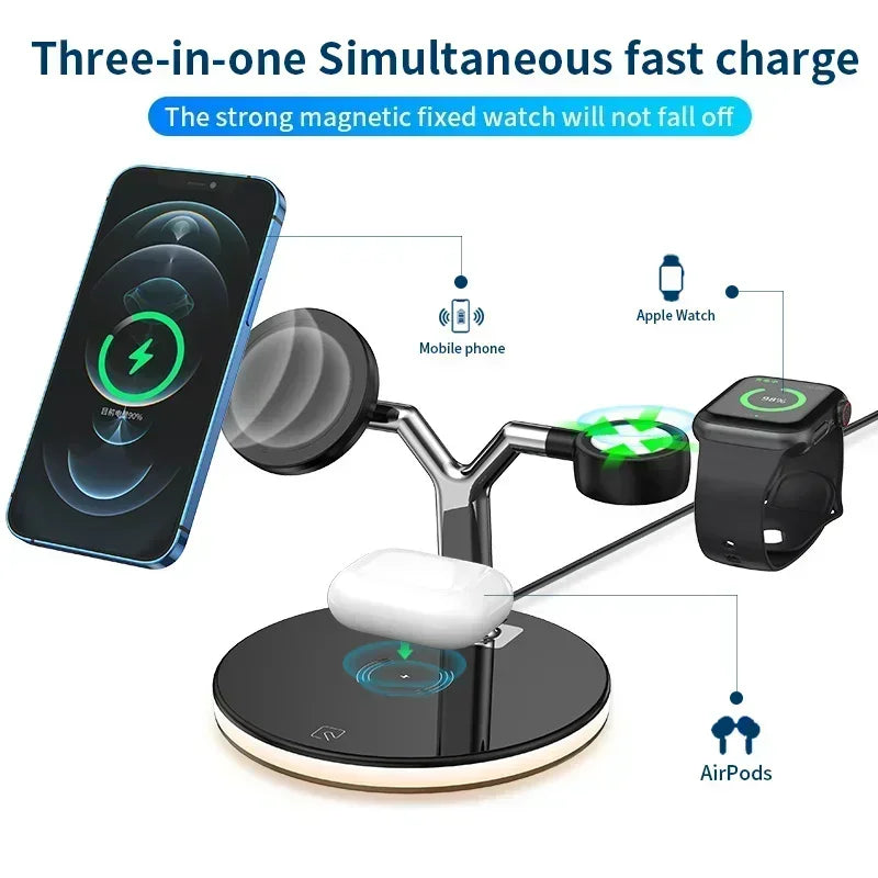 PowerTree 30W Wireless Charger – 4-in-1 Fast Charging Hub