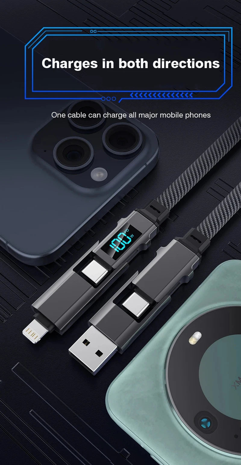 PD 100W Braided Charging Cable – Fast, Durable, and Smart